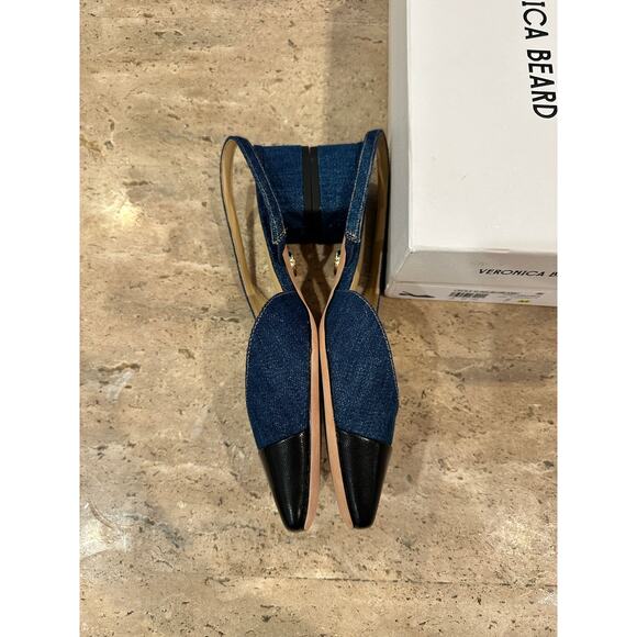 NEW Veronica Beard Cecile Denim Cap-Toe Slingback size 7 - Picture 5 of 8